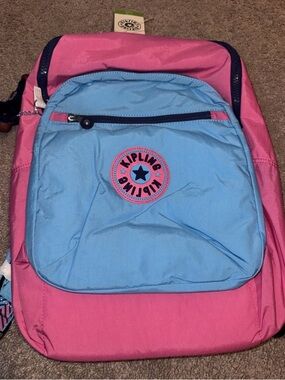 KIPLING Seoul Large Laptop School Travel Backpack (#KI2130) NWT - pink blue